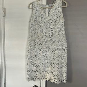 White lace shift dress